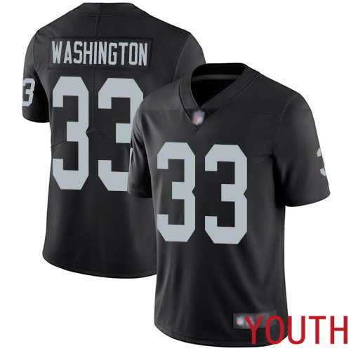 Oakland Raiders Limited Black Youth DeAndre Washington Home Jersey NFL Football #33 Vapor Jersey